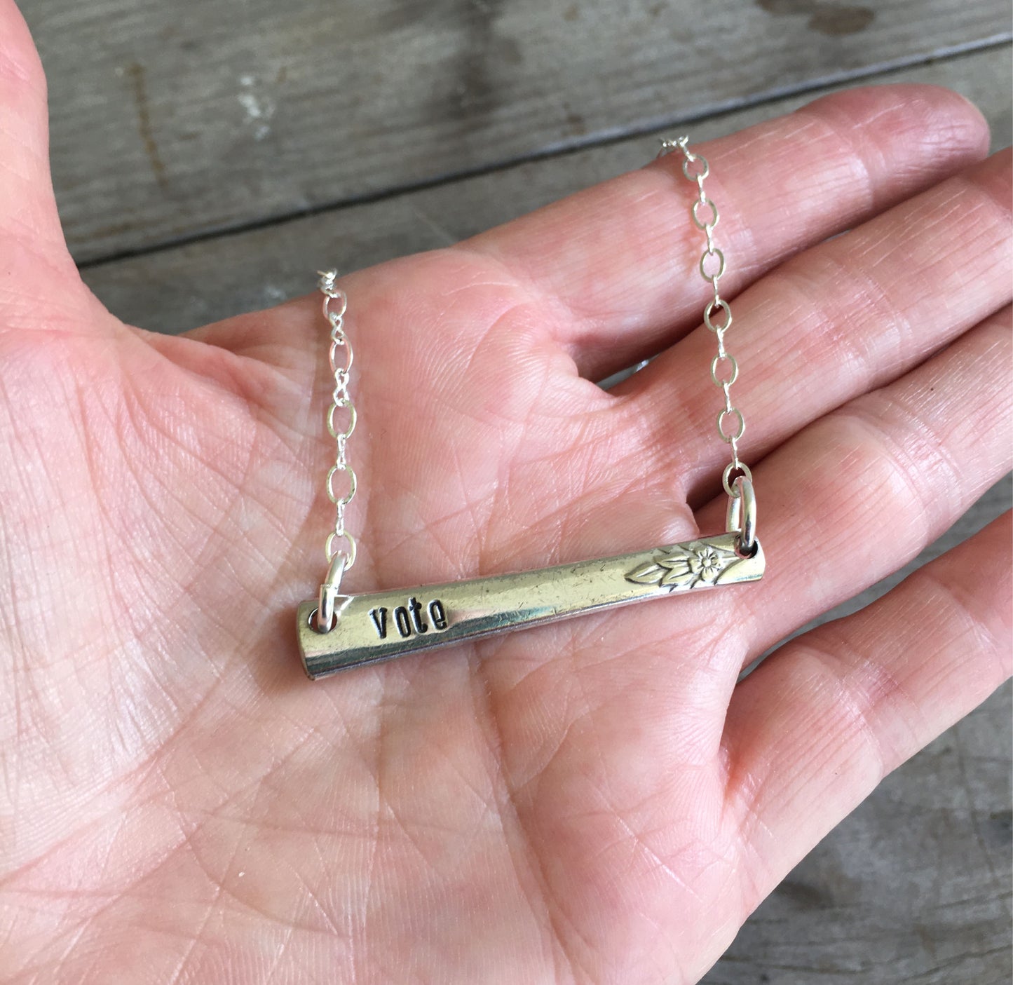 Bar Necklace - VOTE - #4450