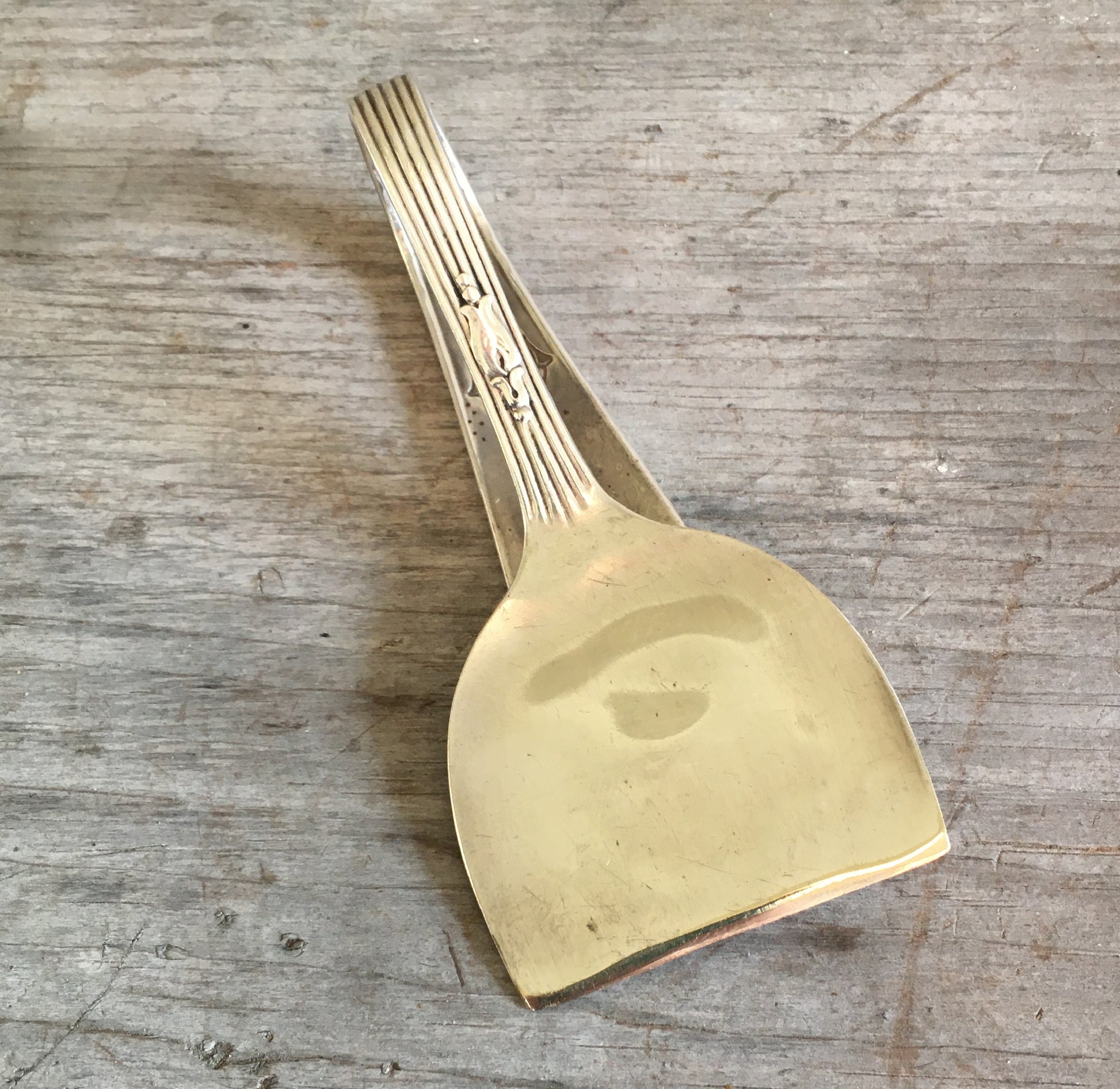 Upcycled Spoon Charcuterie Board Meat and Cheese Knife Back View 