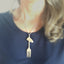 Unique upcycling necklace Cocktail Fork Giraffe Shown on Model