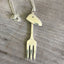 Unique upcycling necklace Cocktail Fork Giraffe