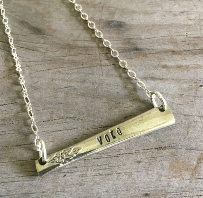 Bar Necklace - VOTE - #4463