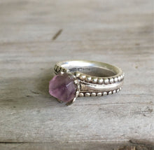 Upcycled Silverware Jewelry with Raw Amethyst