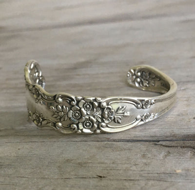 Side View Sterling Silver Gorham Buttercup Spoon Cuff Bracelet