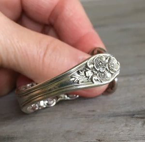 Detailed view of Sterling Silver Gorham Buttercup Spoon Cuff Bracelet