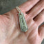 VOTE bar necklace, sustainable upcycled silverplate, shown in hand for size and scale