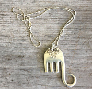 Sterling Silver Fork Elephant Necklace from Gorham Buttercup Sterling Silverware Pattern