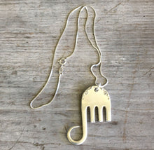 Backside of Sterling Silver Fork Elephant Necklace from Gorham Buttercup Sterling Silverware Pattern