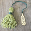 Stamped Silverware Bookmark with Tassel - THE MOUNTAINS ARE CALLING I MUST GO - #4481