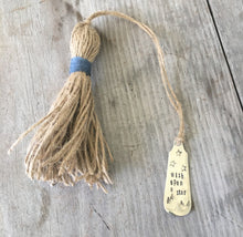 Hand Stamped SPoon Bookmark with Tassel Wish Upon a Star