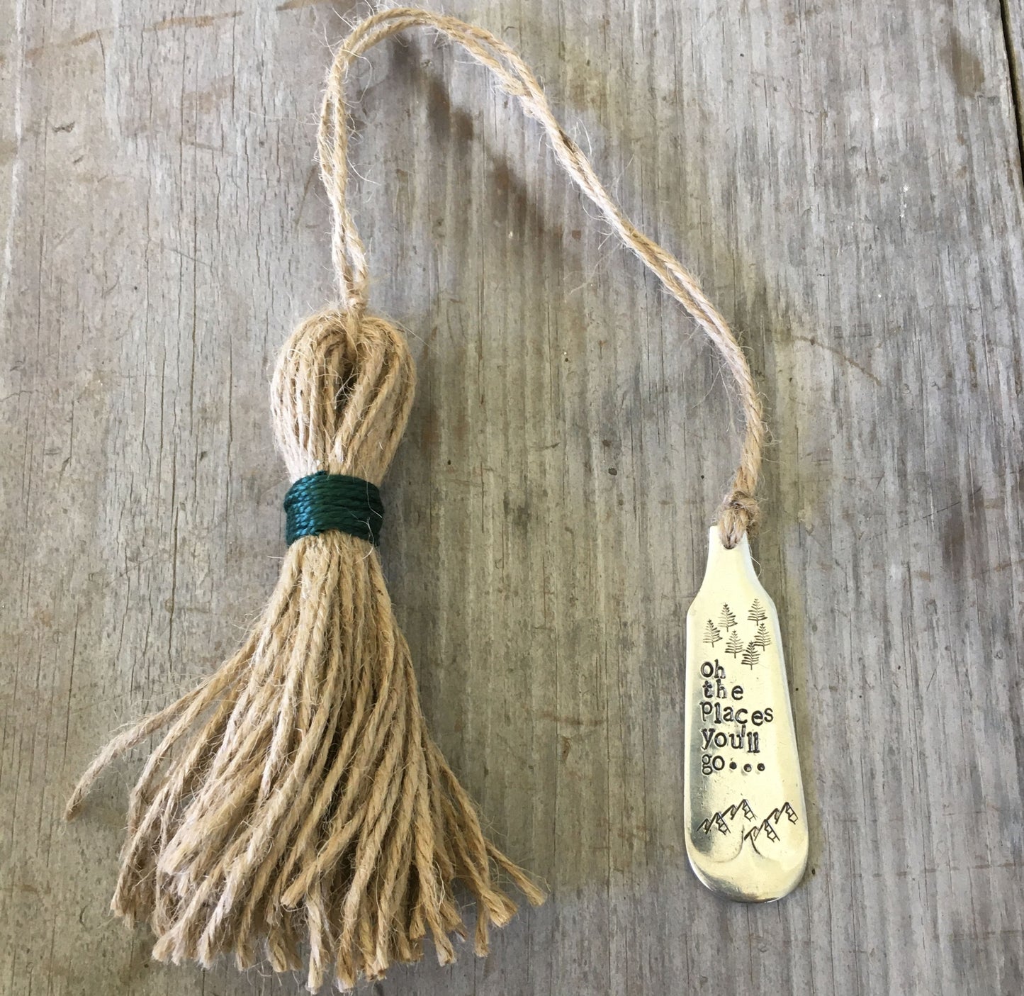 OH THE PLACES YOU'LL GO Handmade bookmark