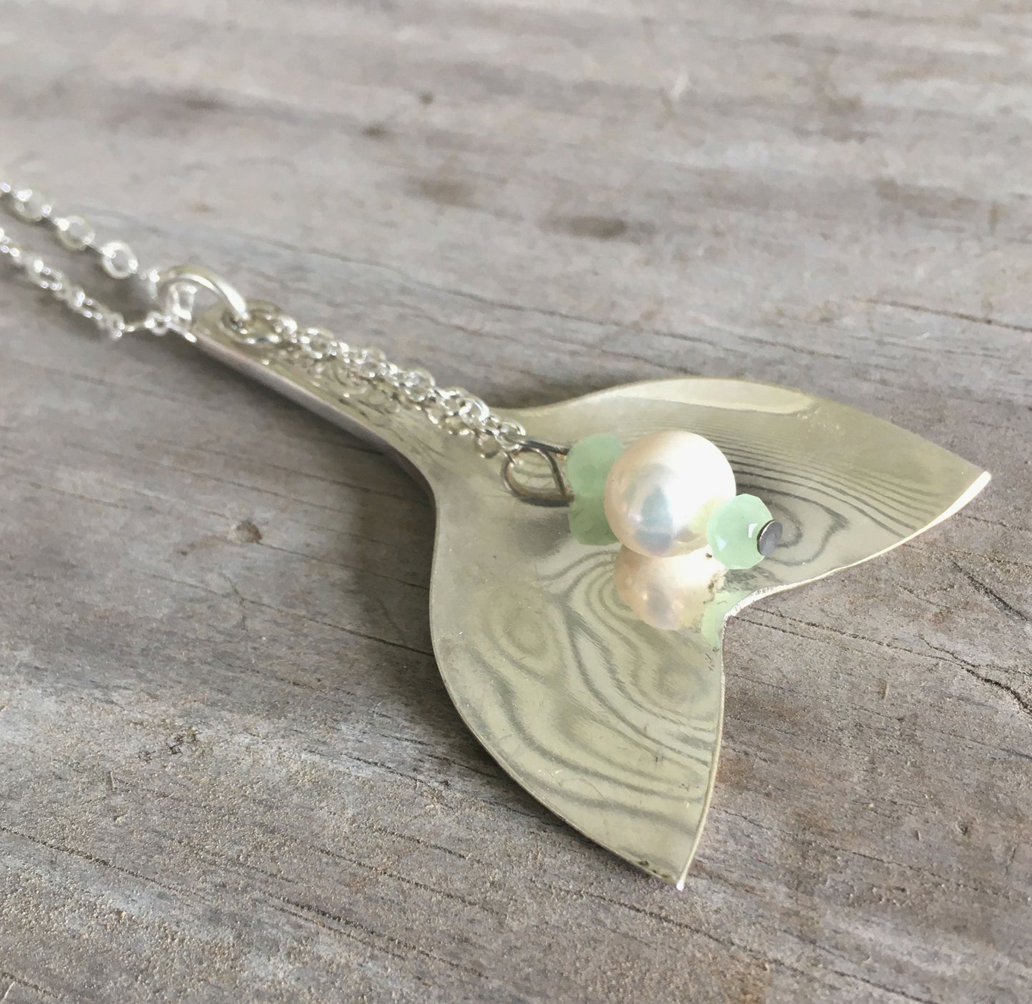 Spoon Mermaid Tail Whale Tail Necklace - #4495