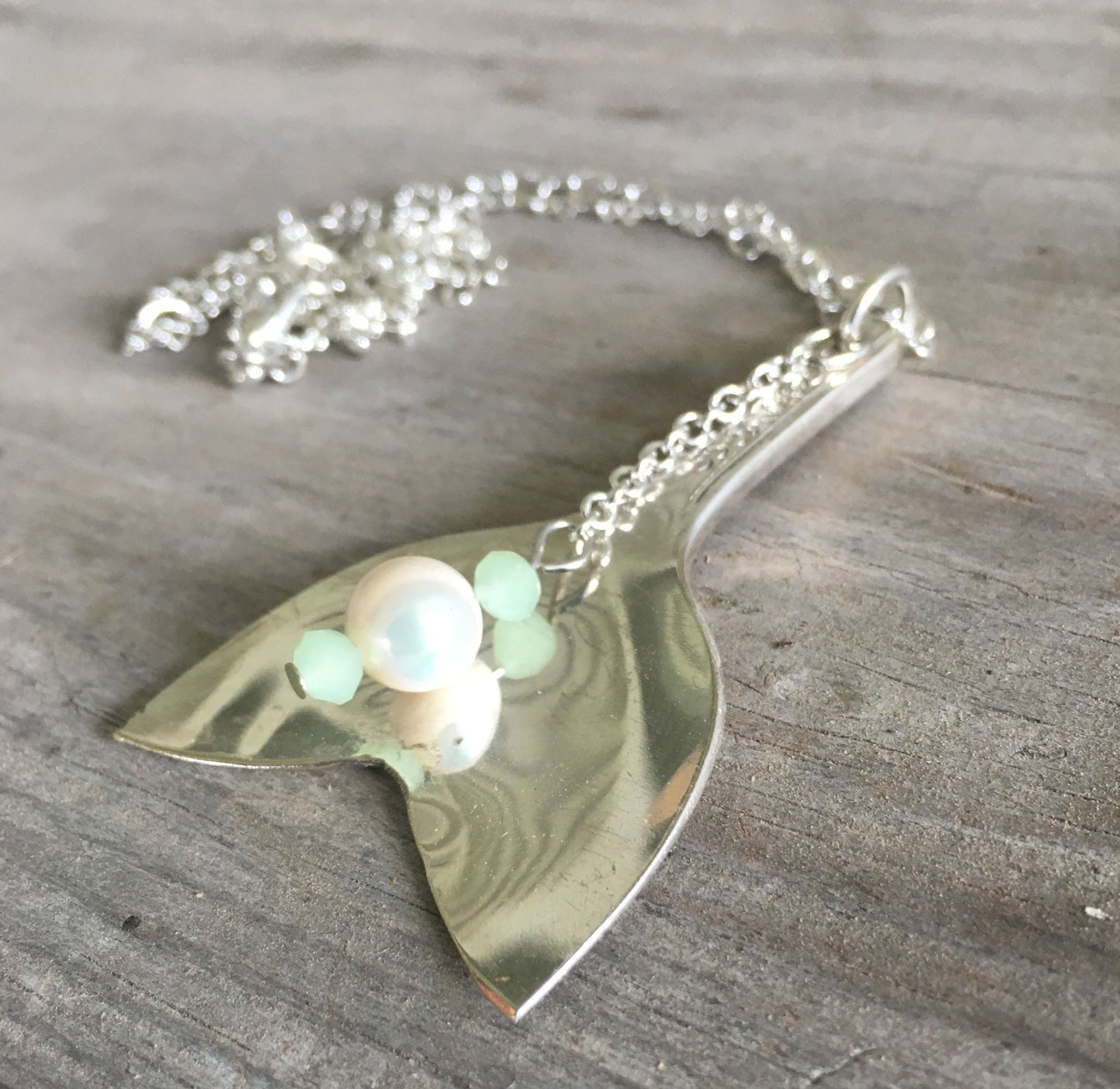 Spoon Mermaid Tail Whale Tail Necklace - #4495
