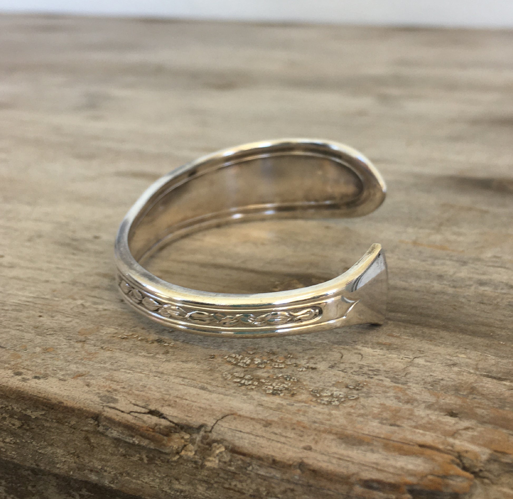 Alternate view of Spoon Cuff Bracelet stamped BADASS