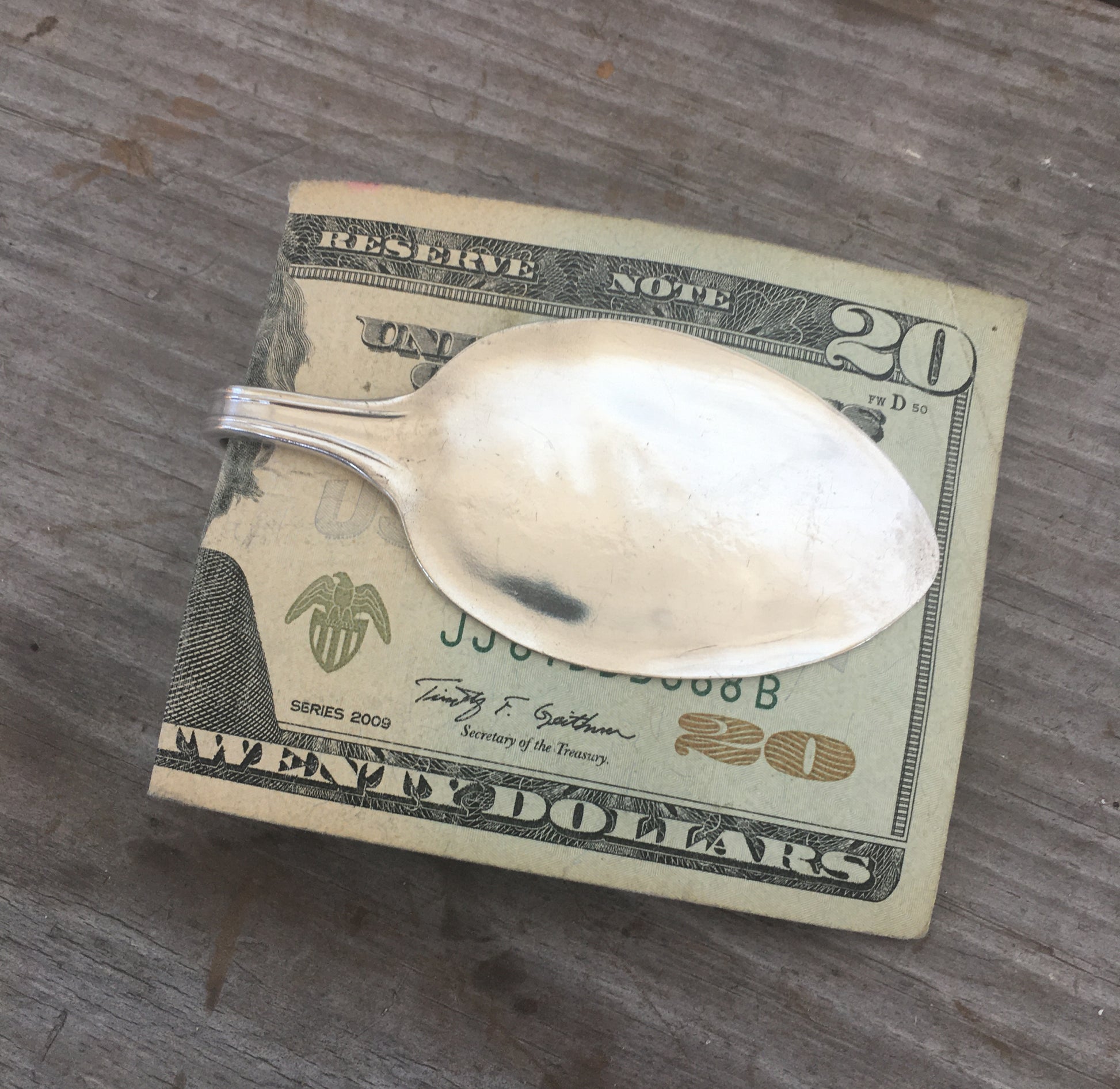 Spoon Money Clip Castle Silverplate Admiral Mission Castle