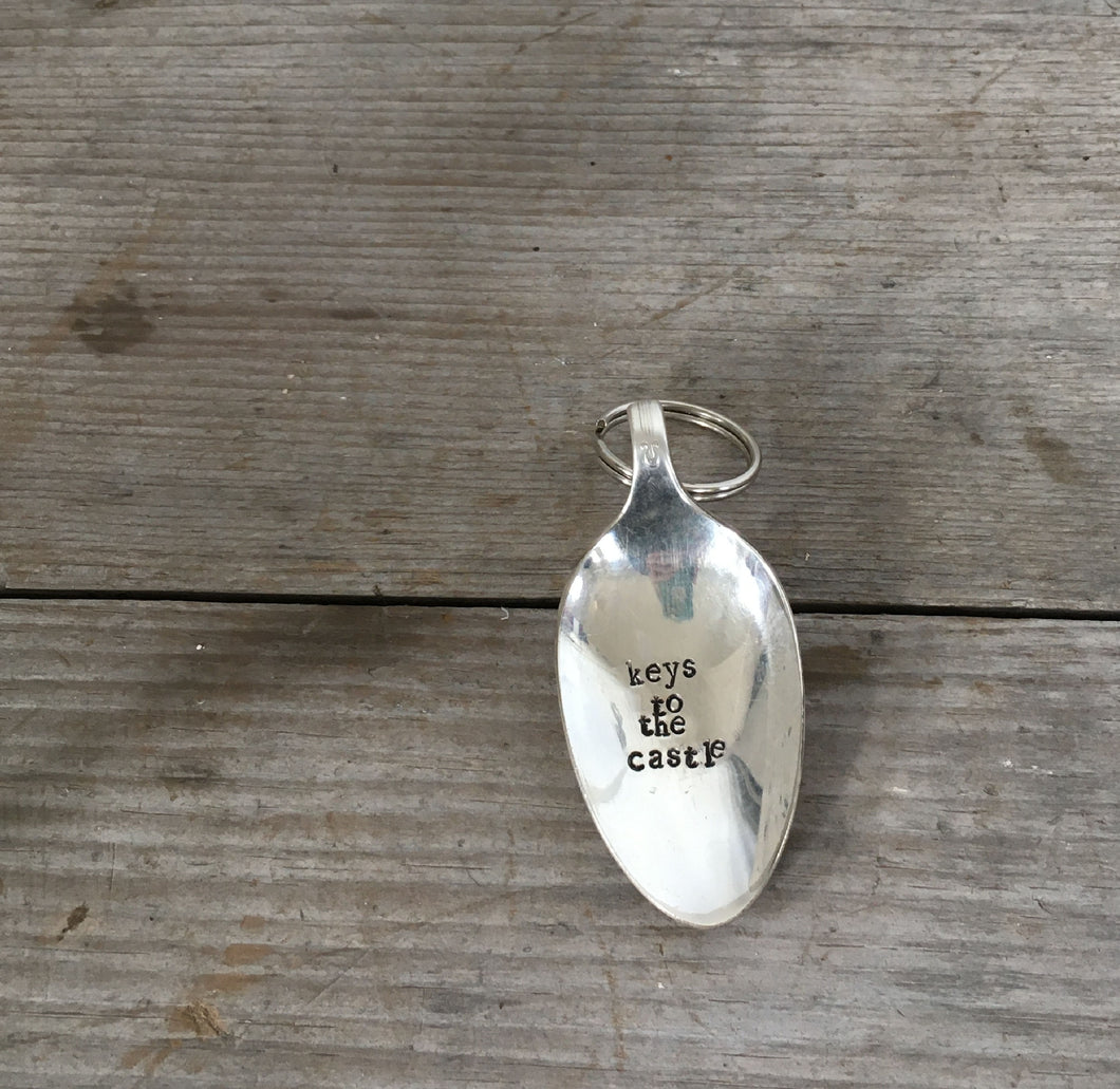 SALE - Stamped Spoon Keychain - KEYS TO THE CASTLE - #4541