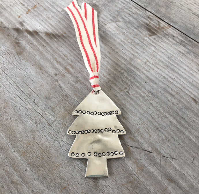 Eco Friendly Christmas Tree Ornament with Hand Stamped decorations