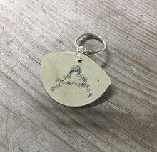 Floral Monogram Stamped Spoon Keychain "A"