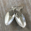 Demitasse spoon earrings with flower charm