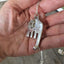 Fork Elephant Necklace with Hamsa Bead - #4575