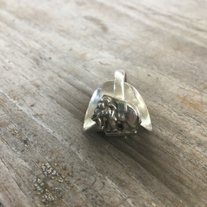 Sterling Spoon Cuff Ring Elephant - #4577