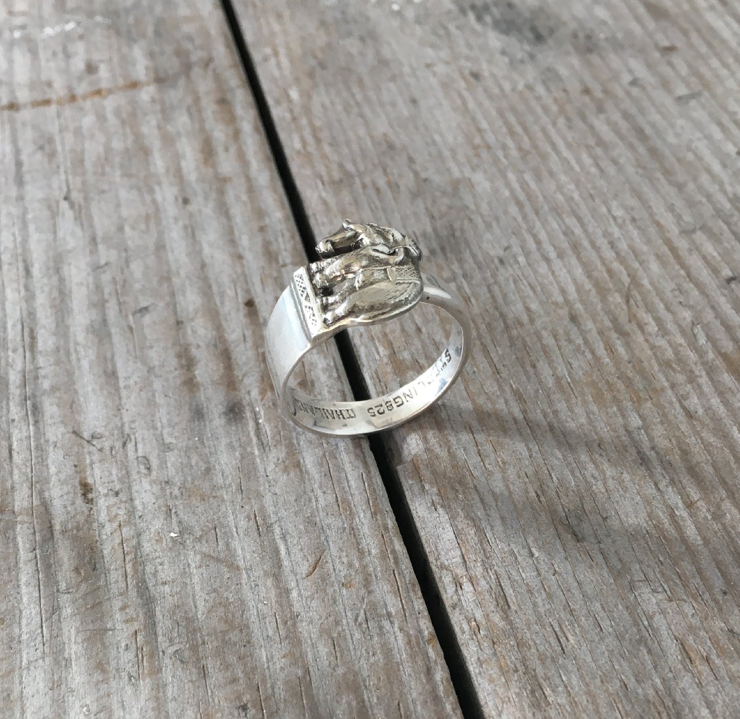 Size 9 Elephant Spoon Ring SterlinG Silver