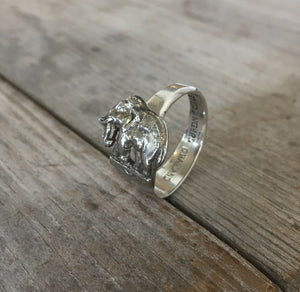 Sterling Silver Elephant Ring from Upcycled Spoon