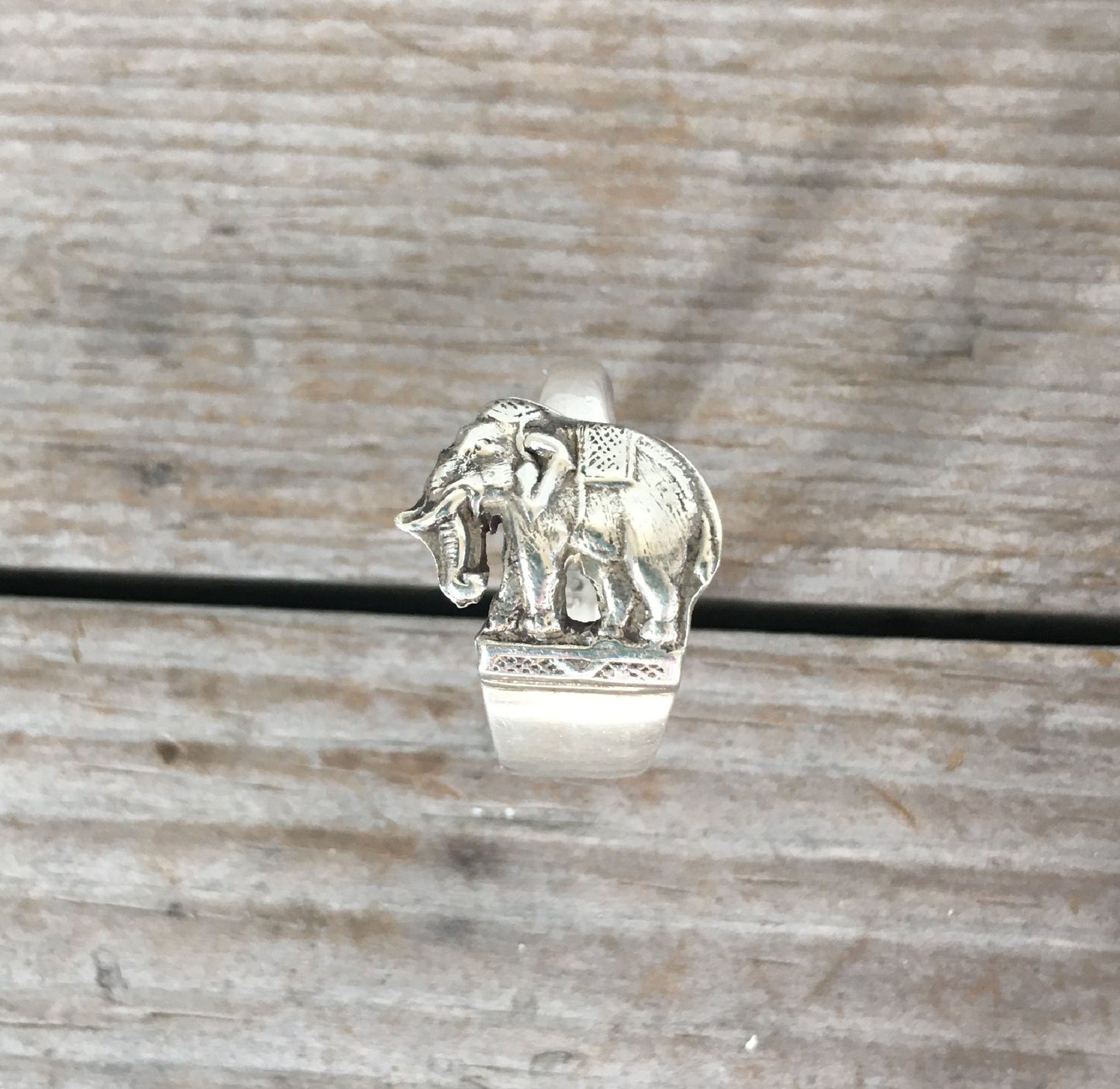 Sterling Spoon Ring Elephant