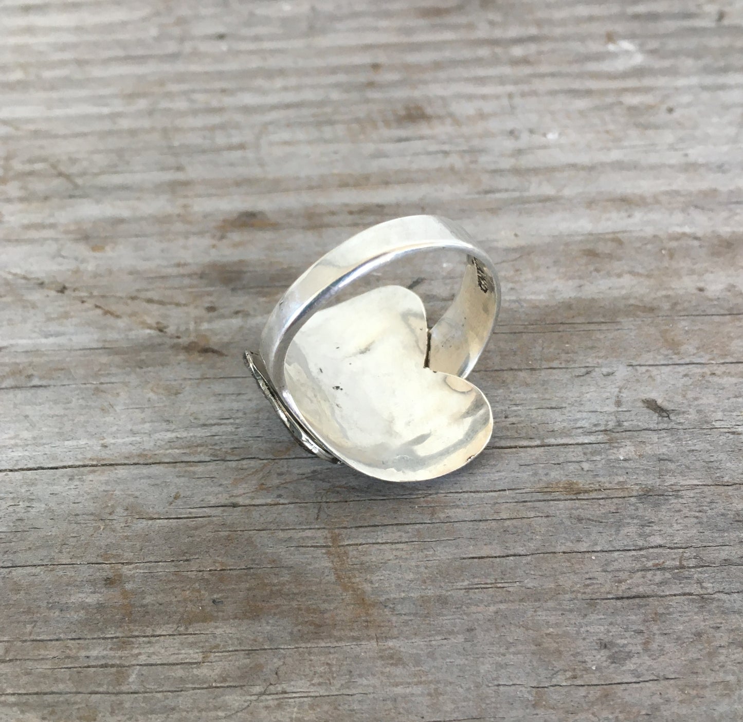 Sterling Spoon Cuff Ring Elephant