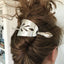 Upcycled Silverware Cake Server Stick Barrette Shown in Model Hair