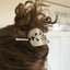 Eco Friendly Hair Accessory Cake Server Stick Barrette Shown in Model Hair