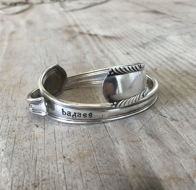 Stamped Spoon Bracelet BADASS