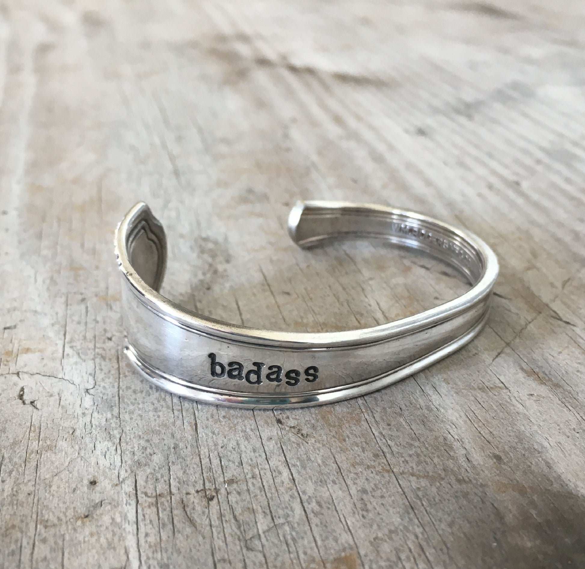 Stamped Spoon Bracelet BADASS