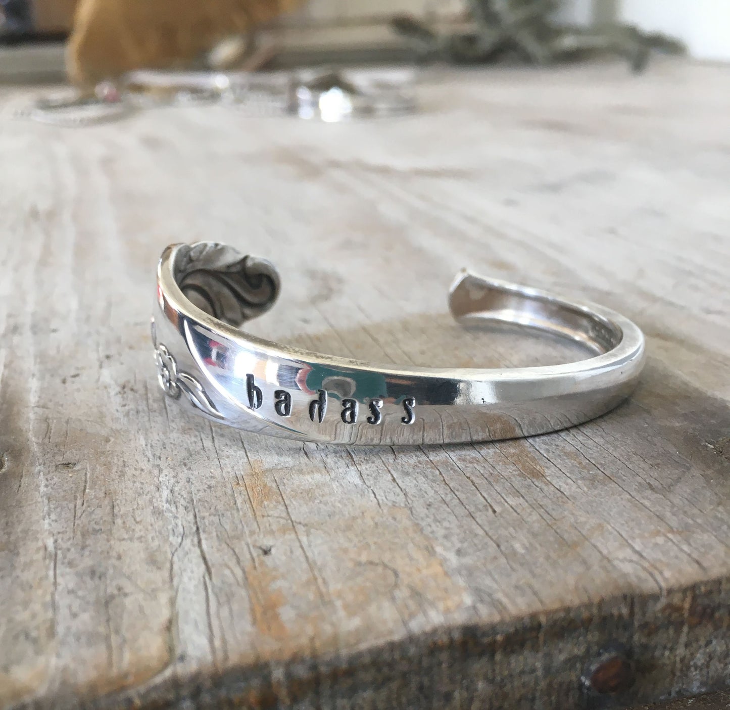 Stamped Spoon Bracelet BADASS