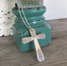 Upcycled Spoon Cross Necklace from Community Silverplate Fortune Pattern from 1939