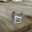 Wander spoon ring with hand-stamped mountain scene - upcycled vintage silverware jewelry