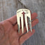 Vintage silverplate fork bookmark TURN TO PAGE 394 showing detailed hand-stamped lettering