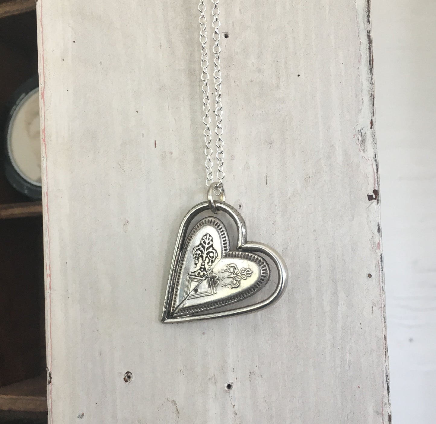 Spoon Heart Pendant Necklace - Grosvenor - #4640