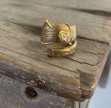 Mr. Peanut Spoon Ring in a Gold Wash