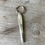 Upcycled vintage silverware spoon handle keychain alternate view showing handcrafted pattern details