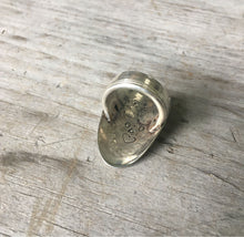Under View Stamped Spoon Ring Artisan Earthy Lady Face Size 8