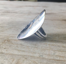 Side view of shank on Women of Nature Hand Stamped Spoon Ring from Upcycled Silverware