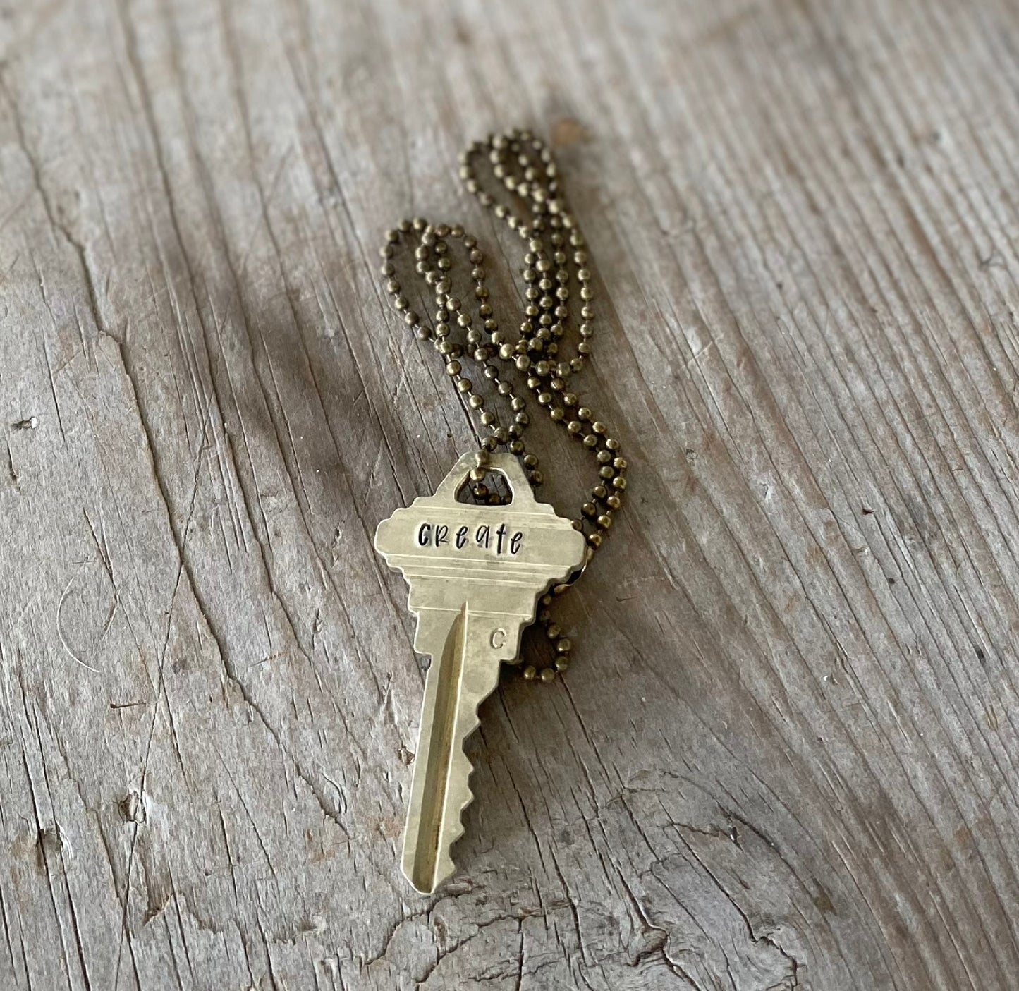 Stamped Key Necklace - CREATE - #4759