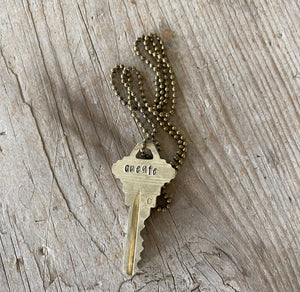 Stamped Key Necklace - CREATE - #4759