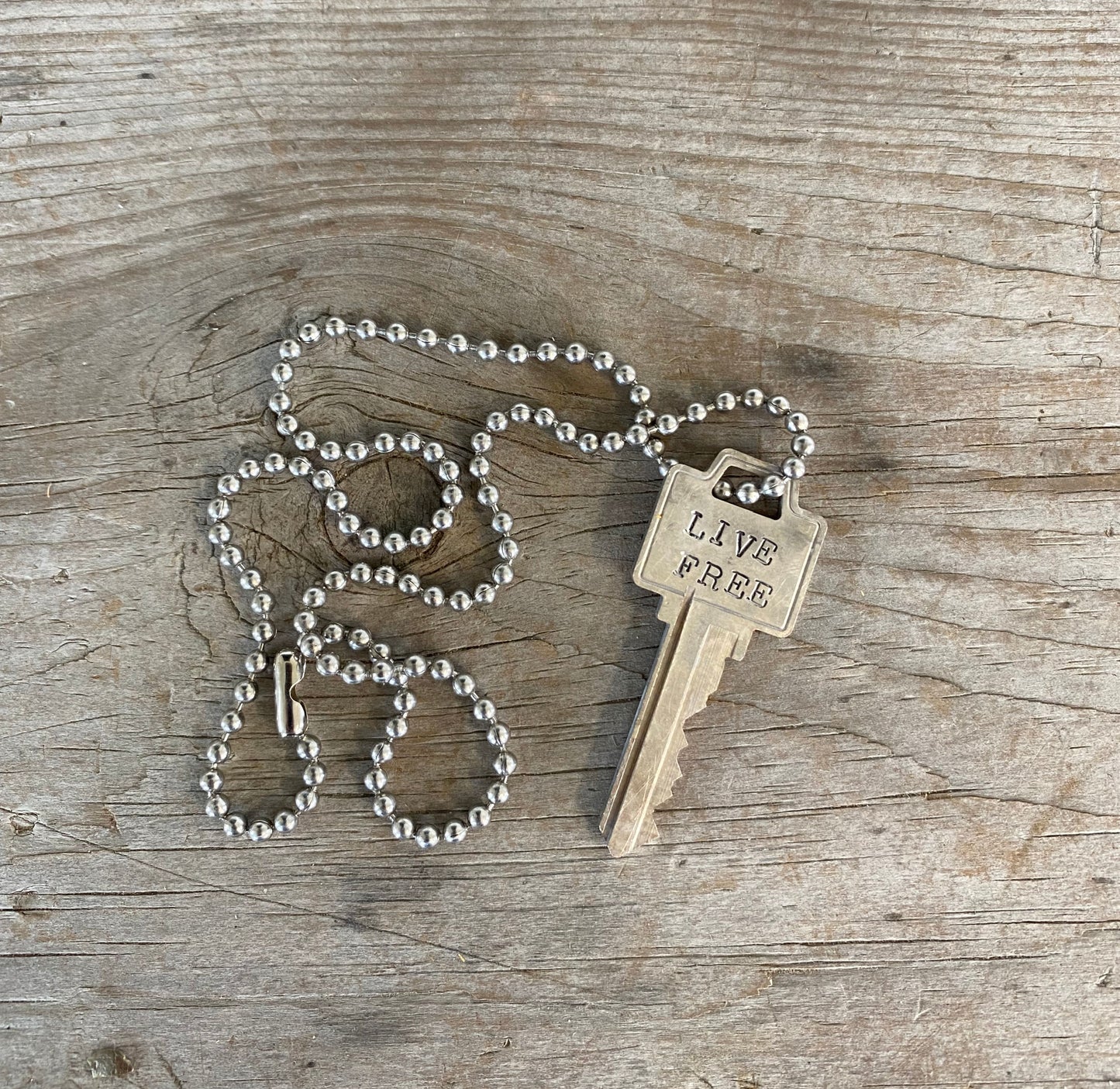 Stamped Key Necklace - LIVE FREE - #4762