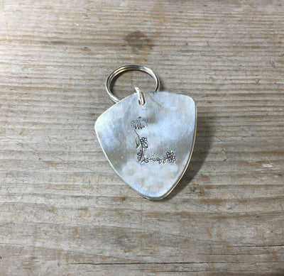 Floral Monogram Stamped Spoon Keychain "L"