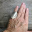 Artisan Women of Nature Willow spoon ring crafted from upcycled vintage silverware shown on a hand
