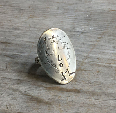 Women of Nature Ellery spoon ring - handmade vintage silverware jewelry