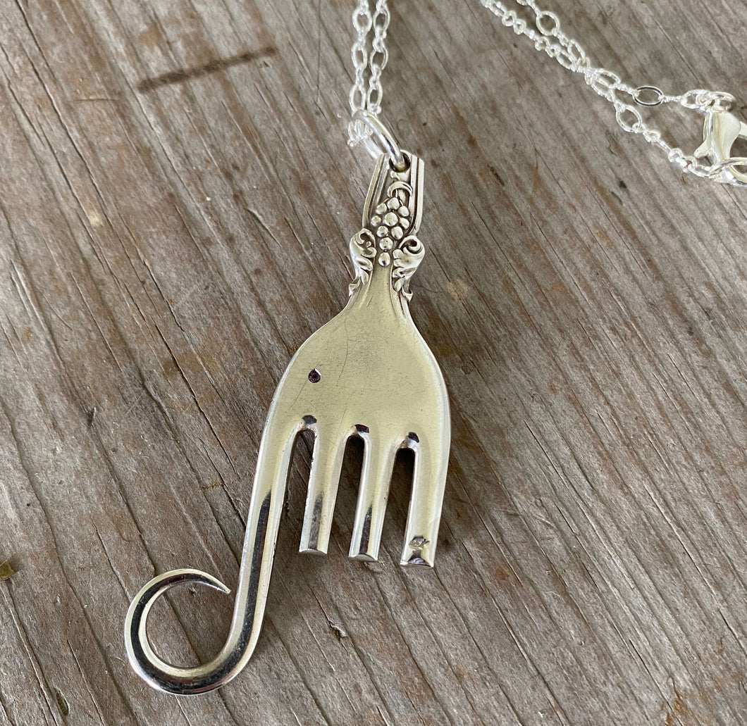 Elephant Necklace from Upycled antique fork