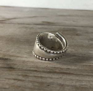 Upcycled Spoon Coil Wrap Ring Back Side