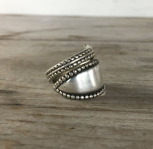 Upcycled Spoon Ring with Dot Border